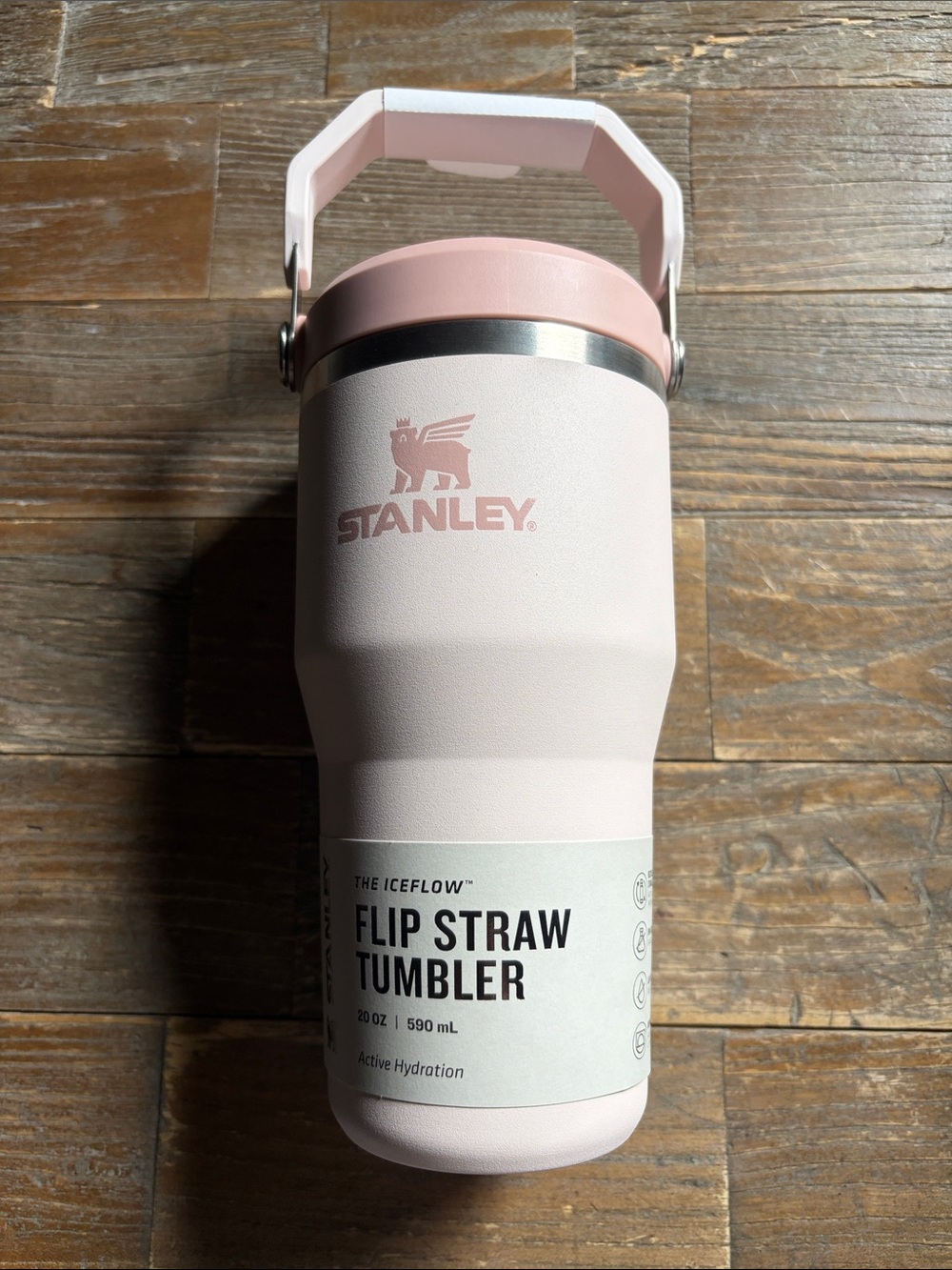 Stanley 20 oz Stainless Steel Ice Flow 2.0 Flip Straw Tumbler in Rose Quartz - Picture 4 of 10